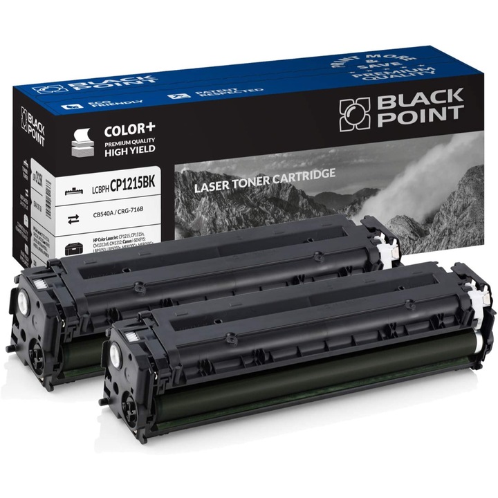 Black Point, 2 db toner, kompatibilis a HP Color Laserjet CP1215 / CP1515n / CM1312nfi / CM1312 nyomtatóval, fekete