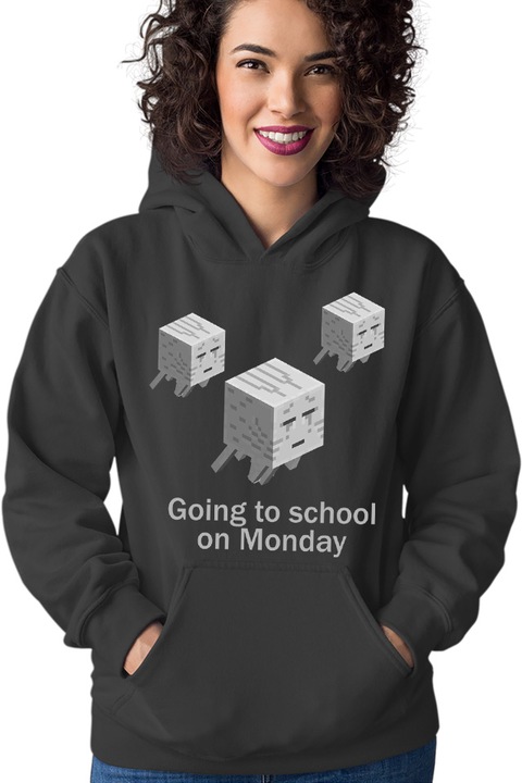 Дамски суичър Minecraft Ghost Shoot Fire Nether Horror, Черен