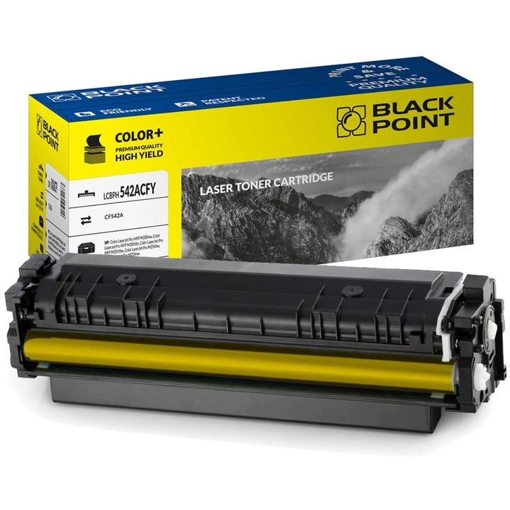 Black Point, CF542A toner, kompatibilis a HP Color Laserjet Pro MF80 M280nw / M281fdn / M281fdw / M254dw nyomtatóval, sárga