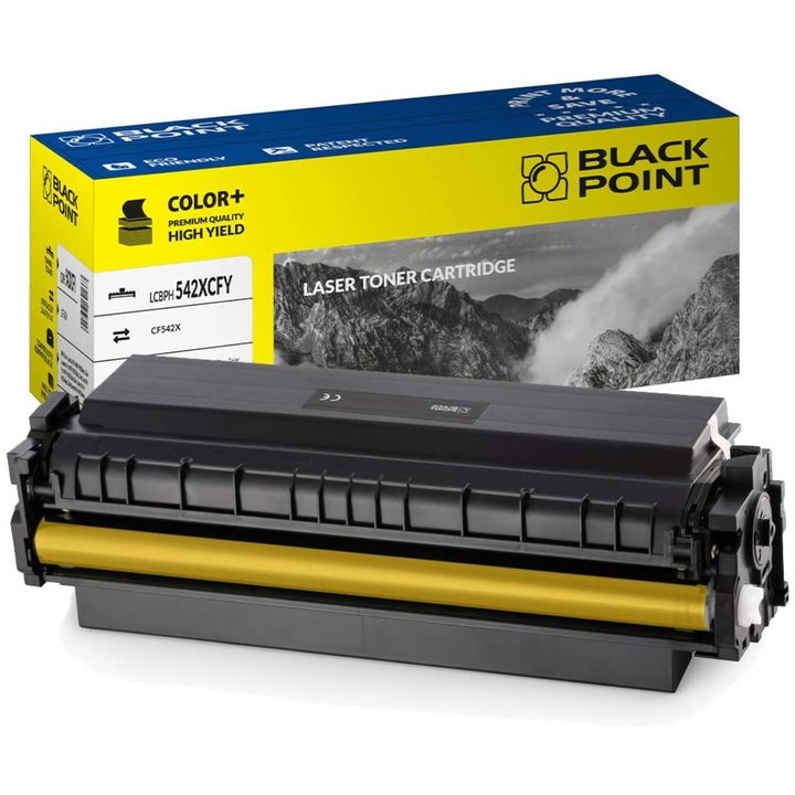 Black Point, CF542X toner, kompatibilis HP Color Laserjet Pro MFP M280nw / M281fdn / M281fdw / M254dw készülékkel, sárga