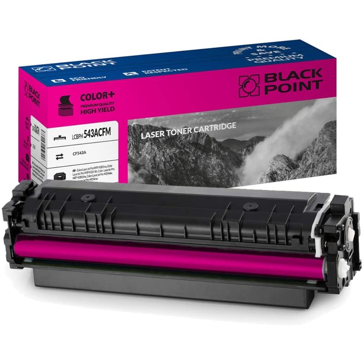 Black Point, CF543A toner, kompatibilis HP Color Laserjet Pro MF80 M280nw / M281fdn / M281fdw / M254dw nyomtatóval, magenta