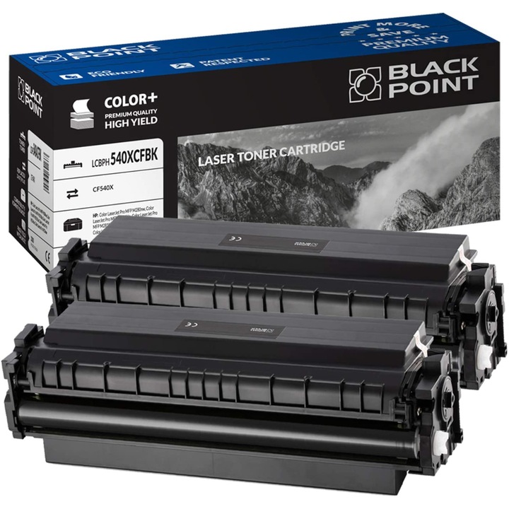 Black Point, CF540A 2 toner, kompatibilis a HP Color Laserjet Pro MFP M280nw / M281fdn / M281fdw / M254dw készülékkel, fekete
