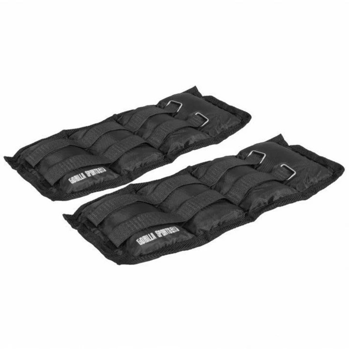 Set cu 2 greutati incheietura mana/glezna, Gorilla Sports, Negru, 2X3 Kg