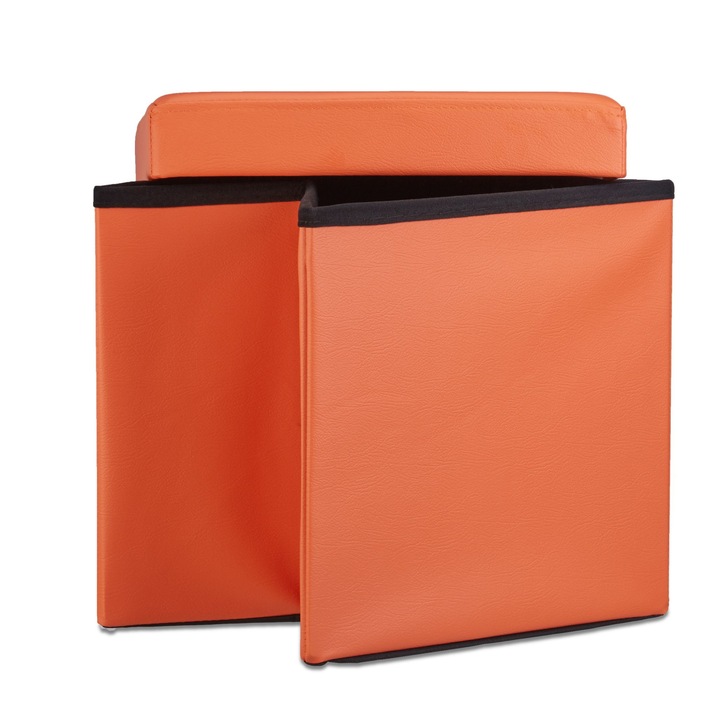 RelaxDays Összecsukható zsámoly, narancssárga, 38 x 38 x 38 cm