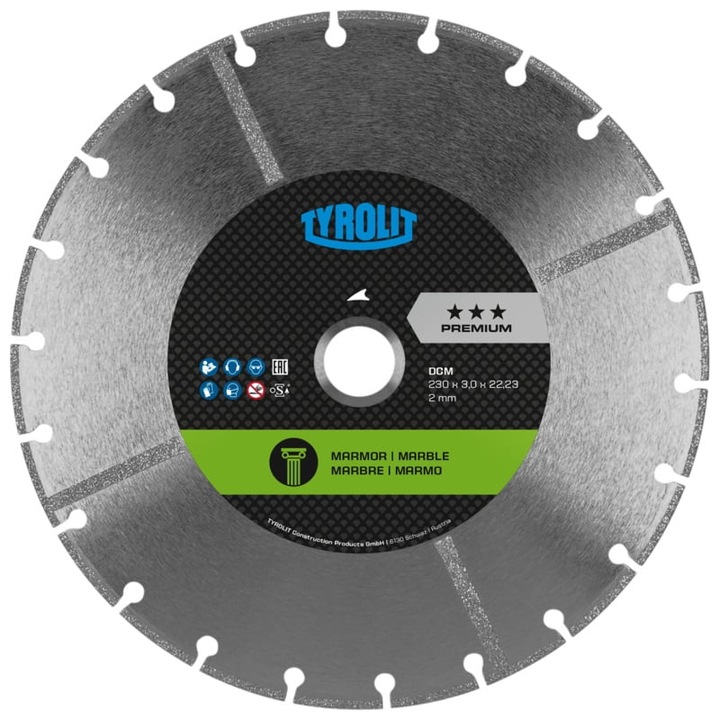 Disc diamantat taiat marmura, DCM Premium, 125×2.5×22,23