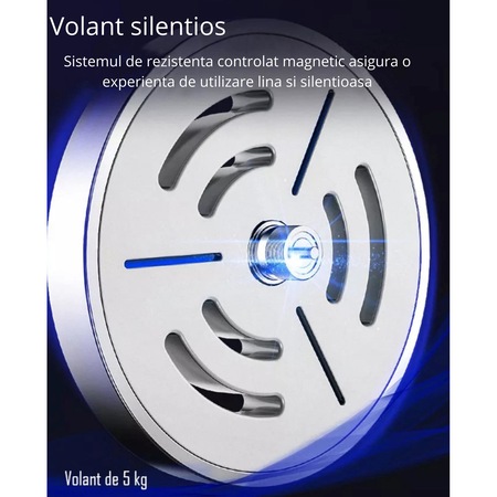 Bicicleta eliptica magnetica, GO4FIT, pentru fitness cu monitorizare activitati fizice, puls, viteza, timp, distanta si calorii, greutate maxima 110 kg, 8 niveluri de rezistenta, volanta 5 kg, rosie