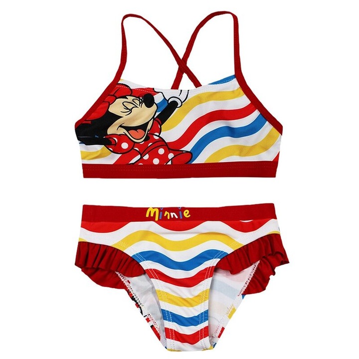 2 részes fürdőruha, 82% poliészter, Minnie Mouse, piros