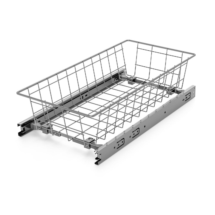 Cos din sarma cu glisiere Stolmet, Metal, Ajustabil, 41 x 33.5 x 12 cm, Argintiu