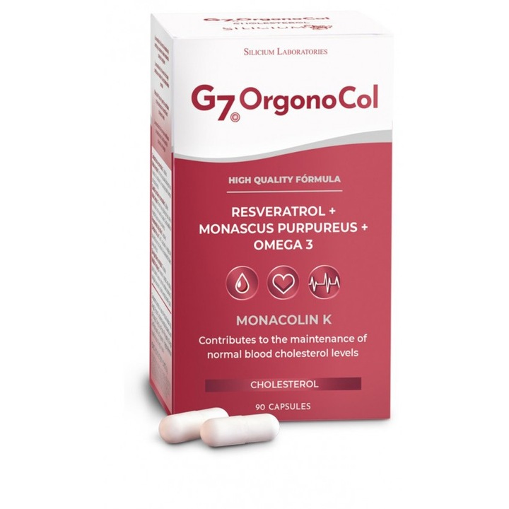 Orgono col g7 gyógynövény-kiegészítő, resveratrol, monascus purpureus, omega 3, 90 kapszula
