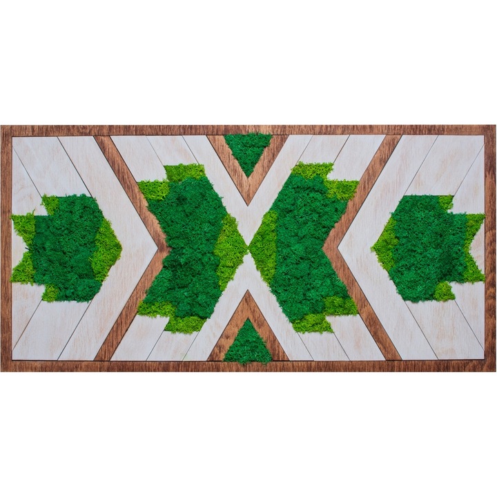 Дървена мозайка Декор за стена HH1537 Персонализирана с лишеи 60x30 см