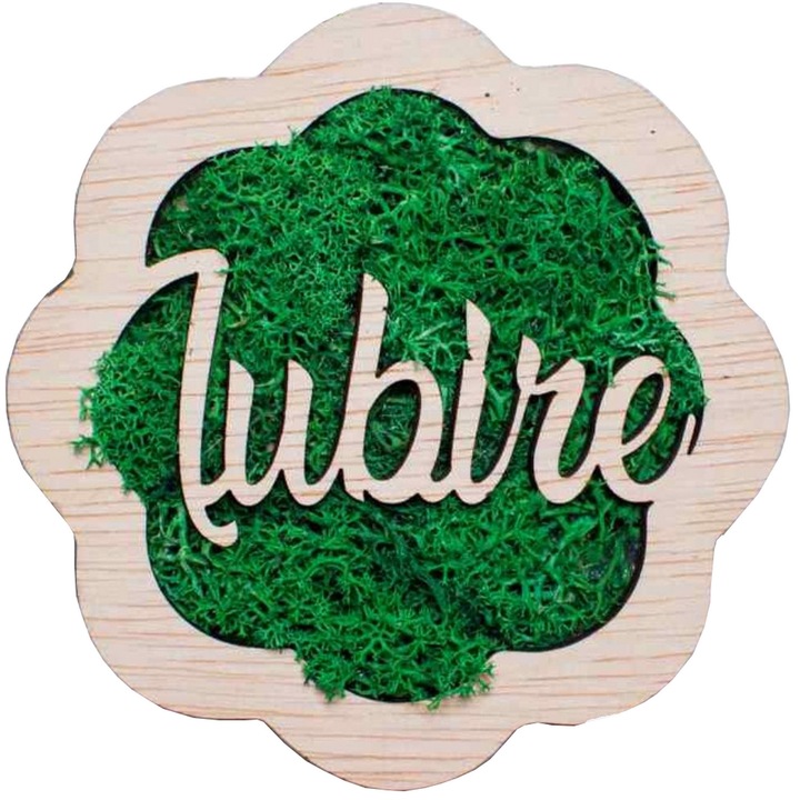 Декор Цвете с любов HH1546 в дърво Персонализирано с лишеи 30x30 см