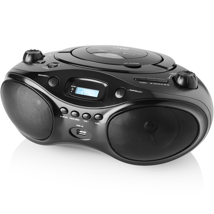 Аудио микросистема JVC RD-E661B-DAB, Bluetooth, FM тунер, DAB, CD player, Черен