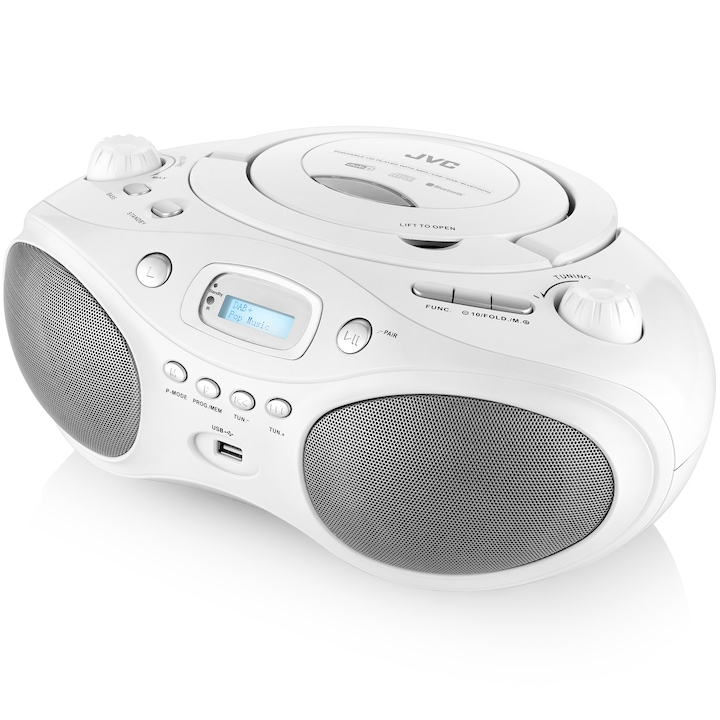 Аудио микросистема JVC RD-E661W-DAB, Bluetooth, FM тунер, DAB, CD player, Бял