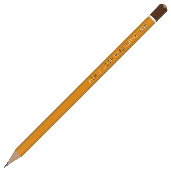 Creion din grafit, KOH-I-NOOR, 3B, hexagonal, 12 bucati, Galben