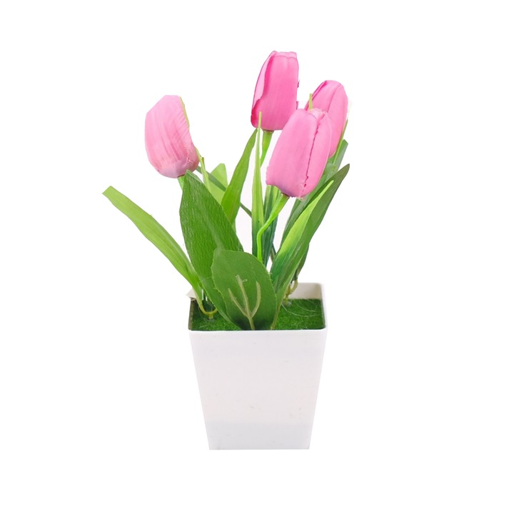 Lalele decorative in ghiveci, Roz, 23 cm