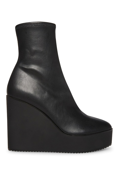 Steve Madden, Botine wedge de piele ecologica Jassie, Negru, 37