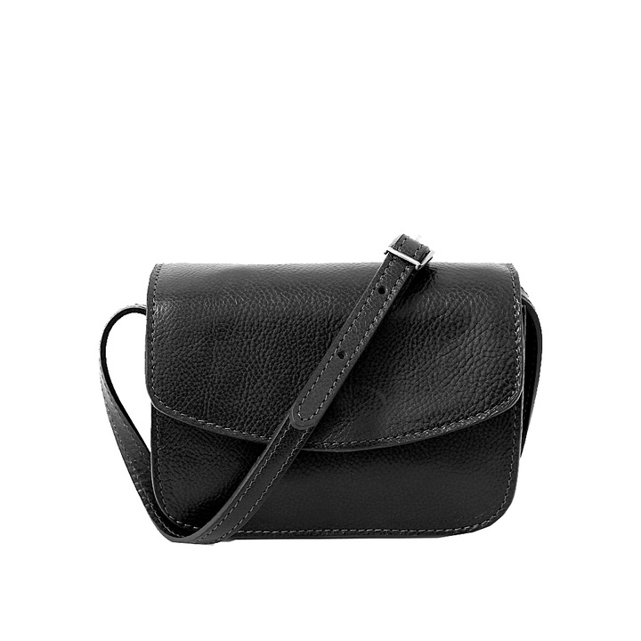 Geanta dama de umar din piele naturala vachetta, Util Land Fashion, neagra, P158