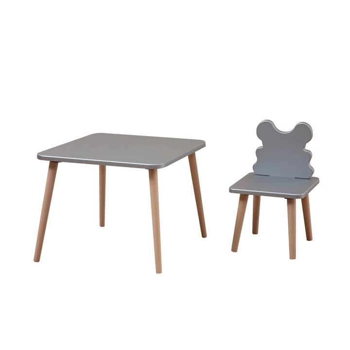Set masa si scaun copii Alpino, Septun antracit 500x500mm