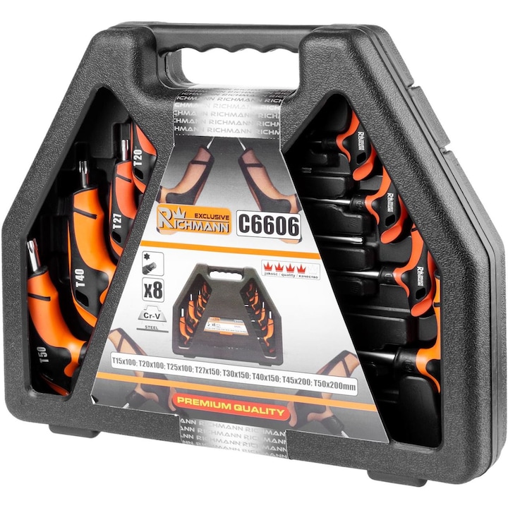Ключове Torx с T дръжка, 8 бр, T15-T50 mm, RICHMANN EXCLUSIVE