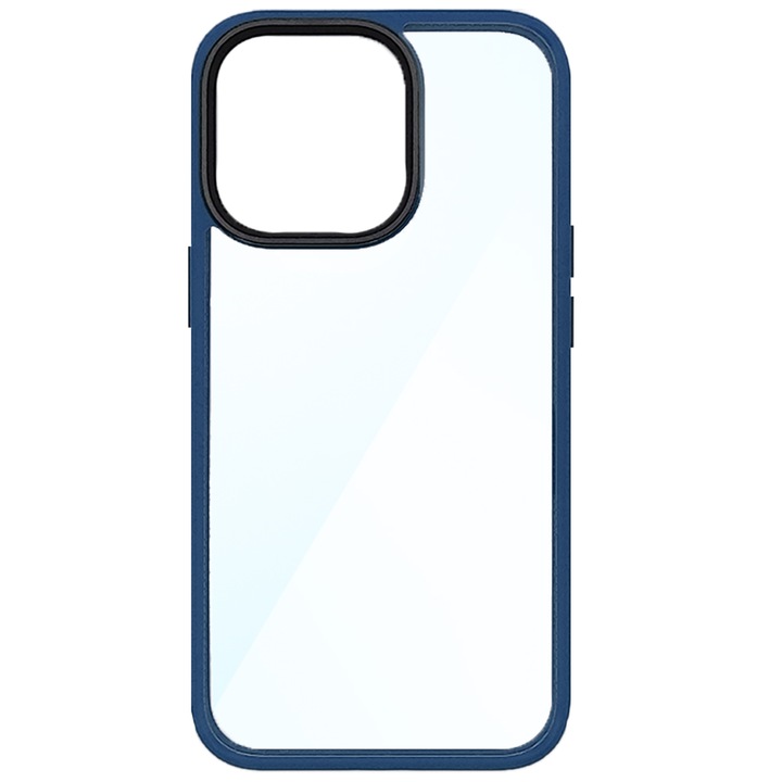 SILKASE tok, Apple iPhone 13 Pro-hoz, műanyag/gumi, átlátszó/tengerkék