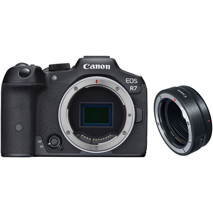 Aparat foto Mirrorless Canon EOS R7 Body, 32.5MP, 4K60 + Adaptor EF-EOS R