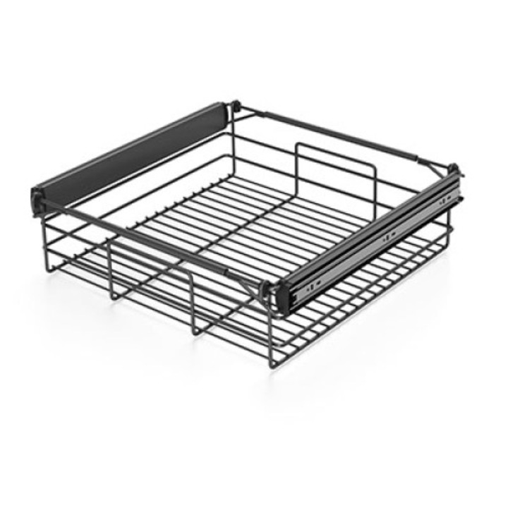 Cos glisant pentru imbracaminte Stolmet, Metal, Extensie completa, 400 mm, Antracit