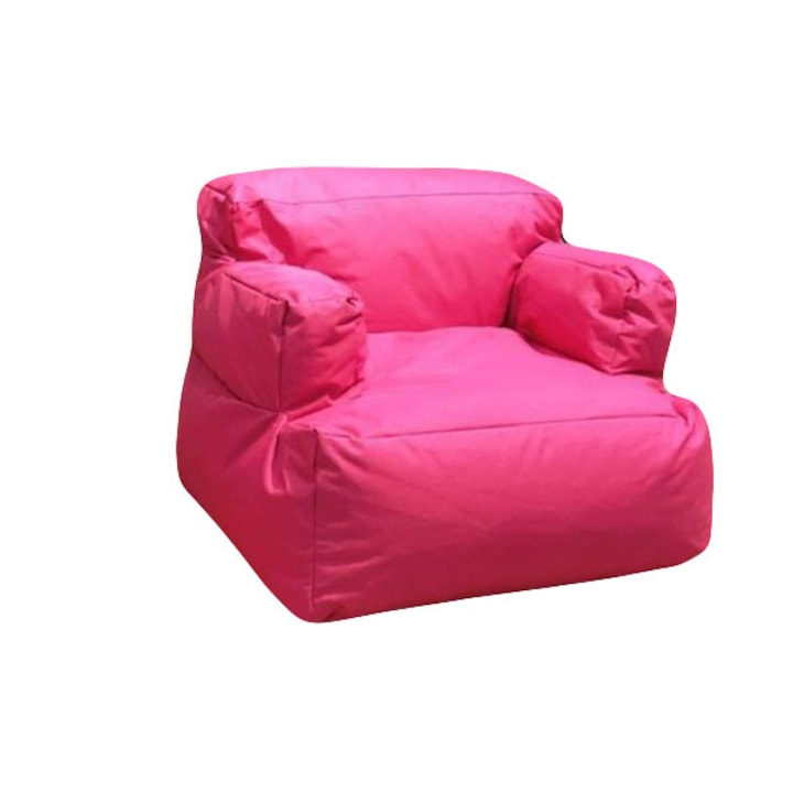Fotoliu tip para pentru copii, Big Bean Bag, textil umplut cu perle polistiren, roz, 30 x 30 x 45 cm
