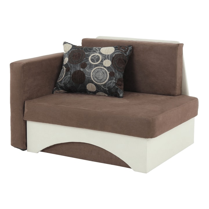 Kubo разтегателен фотьойл кафяво бежово текстилна тапицерия 104x78x70 см
