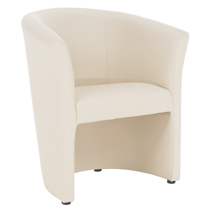 Кресло с тапицерия от екологична кожа Cuba бежово 65x60x77 см