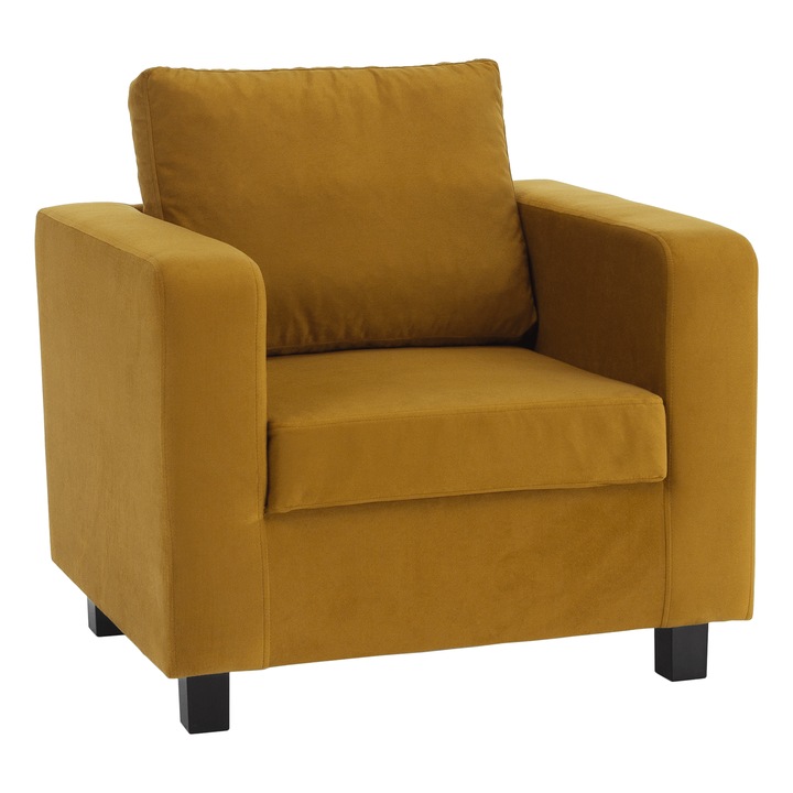 Luana Горчично жълто кресло с текстилна тапицерия 87x78x85 см
