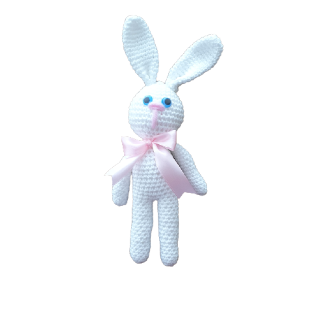 Grafting Framework Tear Iepuras plus crosetat handmade pentru bebelusi Bunny-H02 alb 20 cm Bumbac -  eMAG.ro