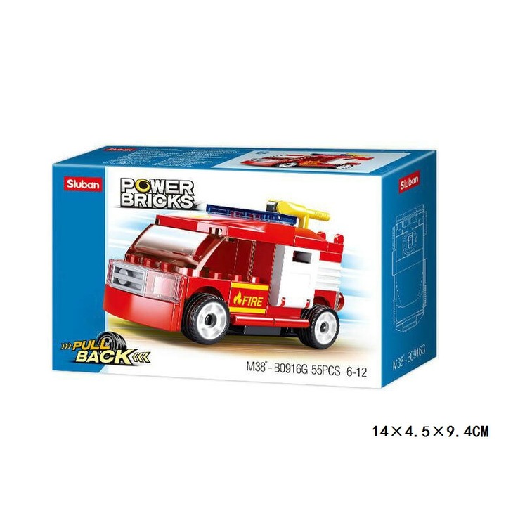 Sluban, Tűzoltóság hajtással, 55 db, M38-B0916G
