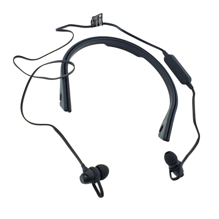 Casti stereo wireless sport, Platinet 43748, Bluetooth v.4.1, Handsfree, control volum, negre Negru