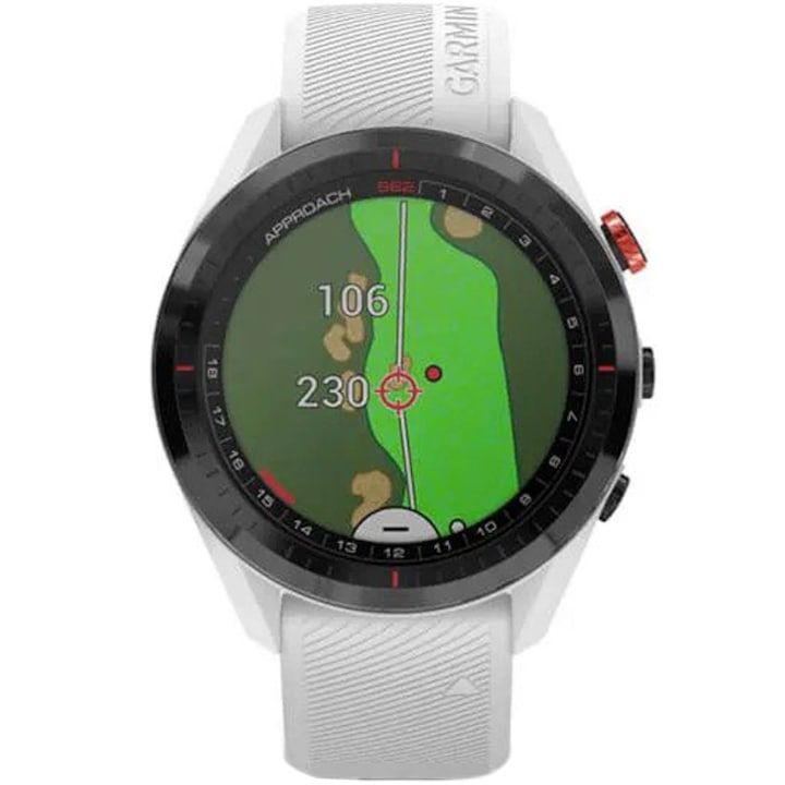 Ceas smartwatch Garmin Approach S62, Barometru, 5 ATM, White