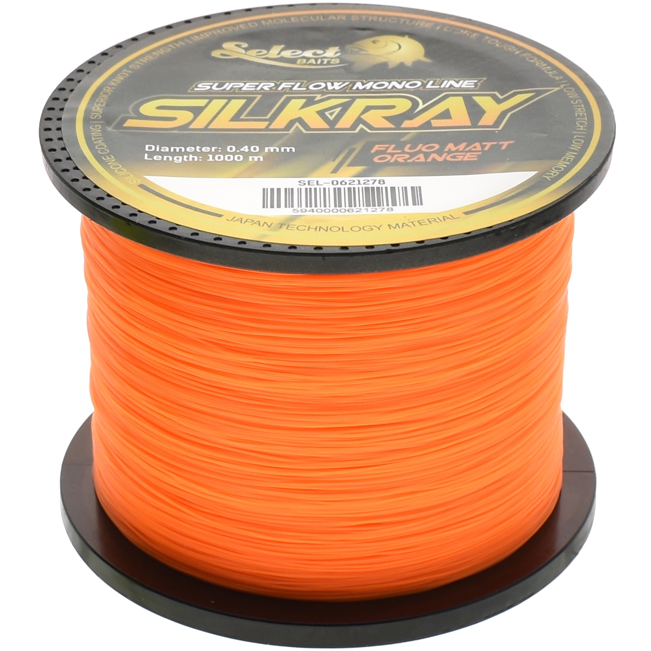 Fir monofilament Select Baits SilkRay 0.30mm, rezistenta 7.4kg, 1000m,  culoare Fluo Orange 