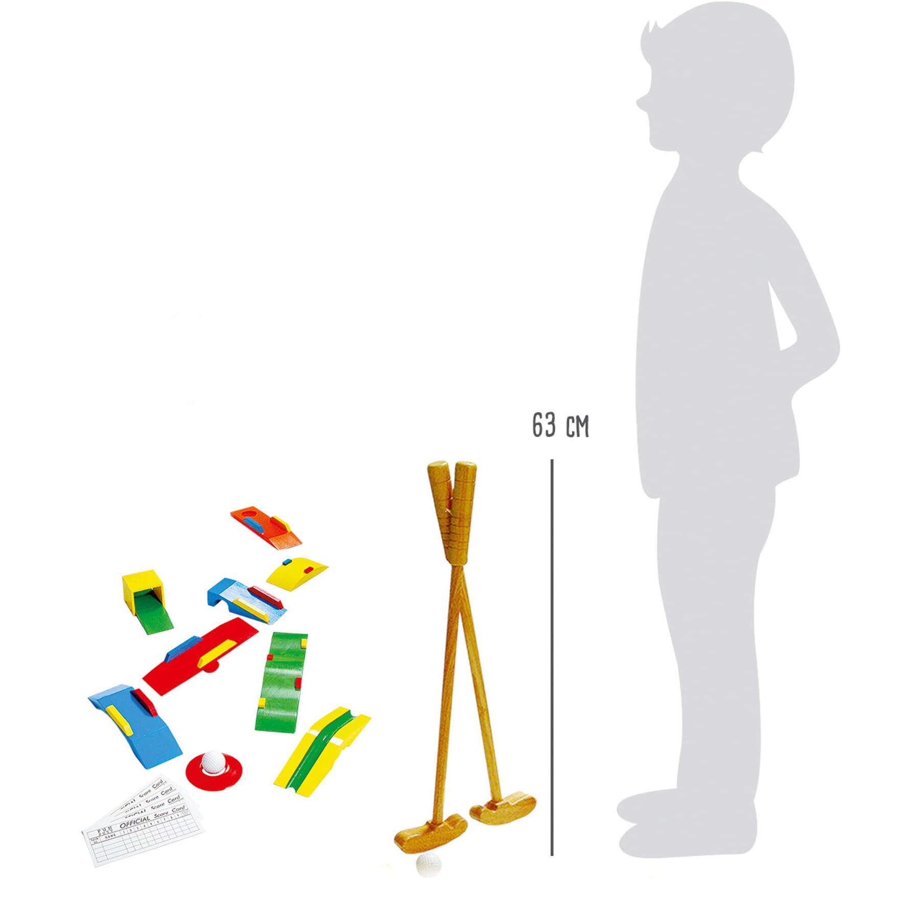 Set golf pentru copii Small Foot Design, 19 piese, Lemn, +3 ani