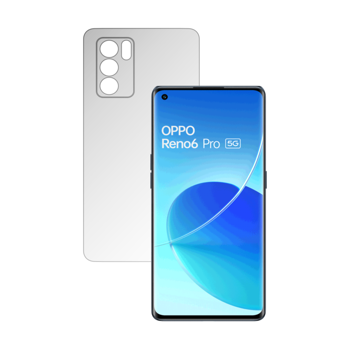Folie Protectie Spate iSkinz pentru Oppo Reno 6 Pro 5G - Invisible Skinz HD, Simple Cut, Siliconica Ultra-Clear pentru Carcasa Spate, Skin Adeziv Transparent