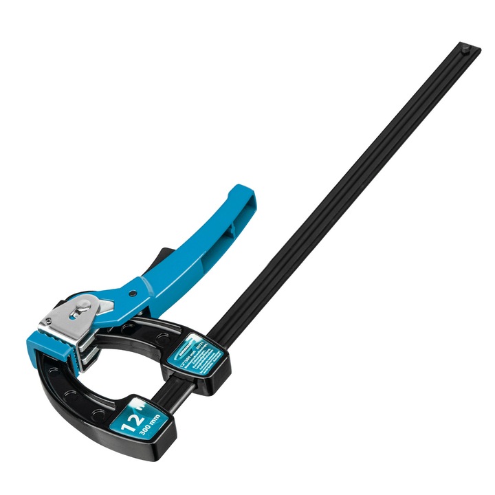 Menghina tip F, fixare rapida, corp din metal, cu clichet, 12"/ 300 mm, GROSS