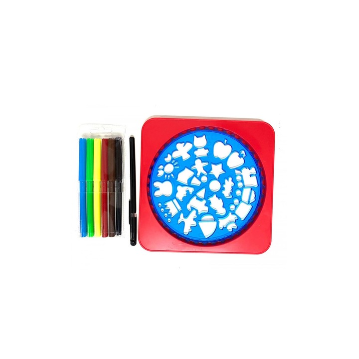 Set de desenat tip matrita Contour Art, joc creativ, carioci incluse, multicolor, Doty