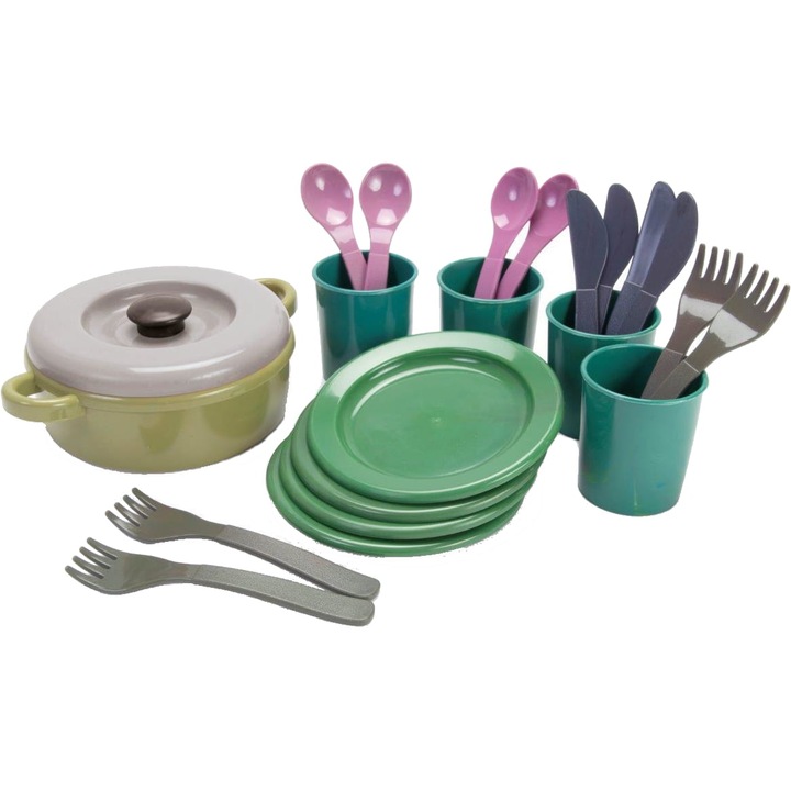 Set de bucatarie pentru copii, Dantoy, Plastic, 22 piese, 3 ani+, Multicolor