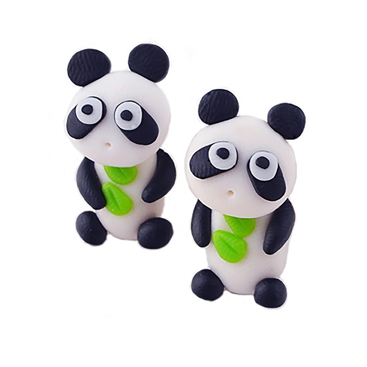 Panda fülbevaló 4151, Sic Moda, Fehér, hossza 4,5 cm