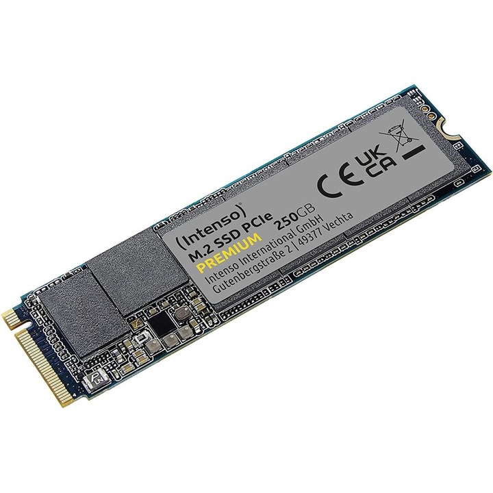 SSD памет Intenso Premium, 250 GB, M.2 NVMe 1.3, PCIe Gen3x4