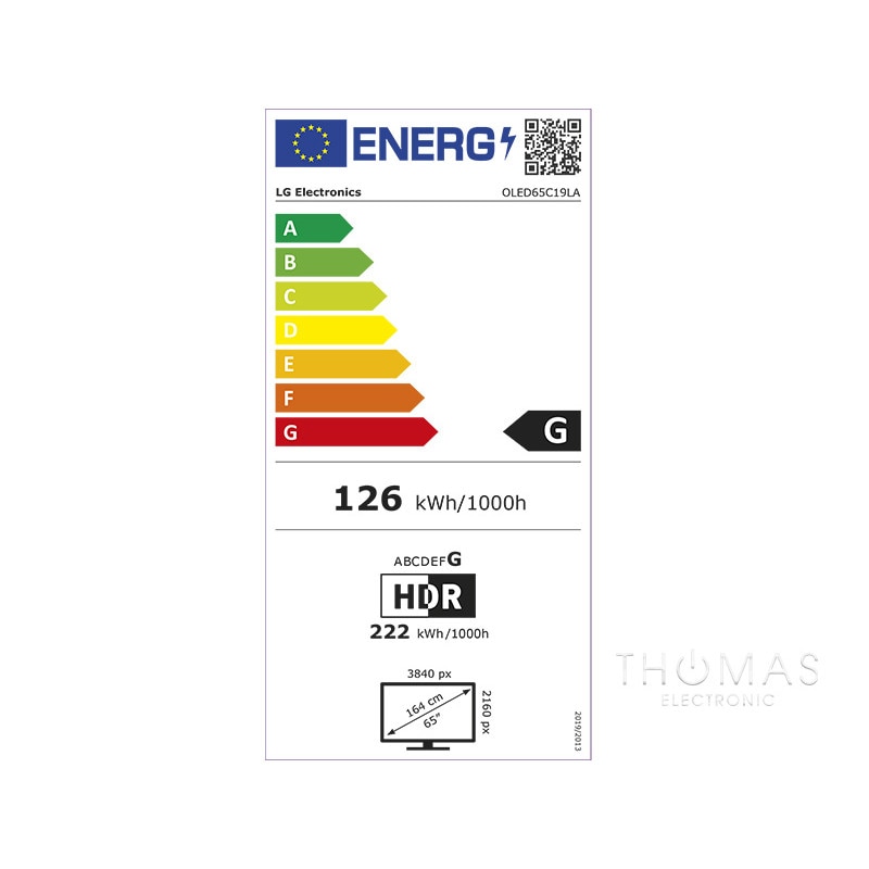Televizor OLED LG 65C19LA, Smart TV 4K UHD, control vocal, inregistrare USB, 164 cm, negru