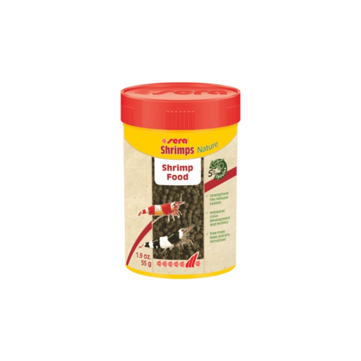 Táplálék garnélaráknak spirulinával, Sera Shrimps Nature 55g/100ml