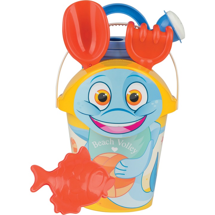 Set jucarii nisip Androni - Delfin, galetusa cu 6 accesorii