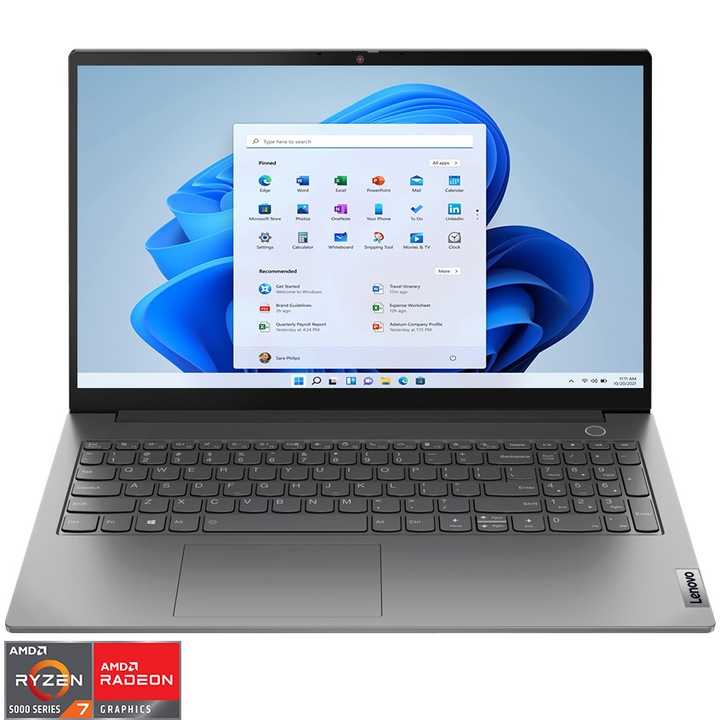 Laptop Lenovo ThinkBook 15 G3 ACL cu procesor AMD Ryzen™ 7 5800U pana la 4.40 GHz, 15.6'', Full HD, IPS, 16GB DDR4, 512GB SSD, AMD Radeon Graphics, Windows 11 Pro, Mineral Gray