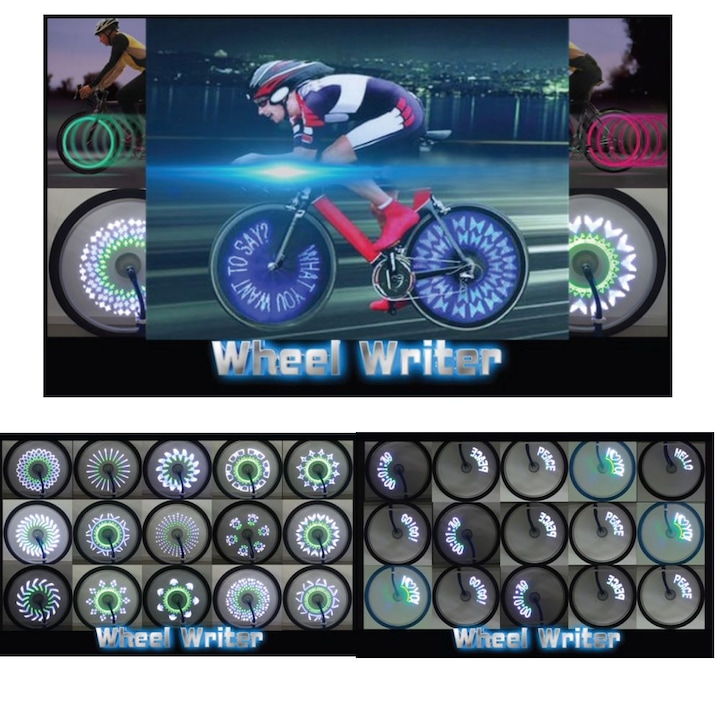 Светлоотразители за велосипед Chippo Уил райтер - Светлинен тунинг за колело 881789, Над 40 вида графики и надпис, Бял