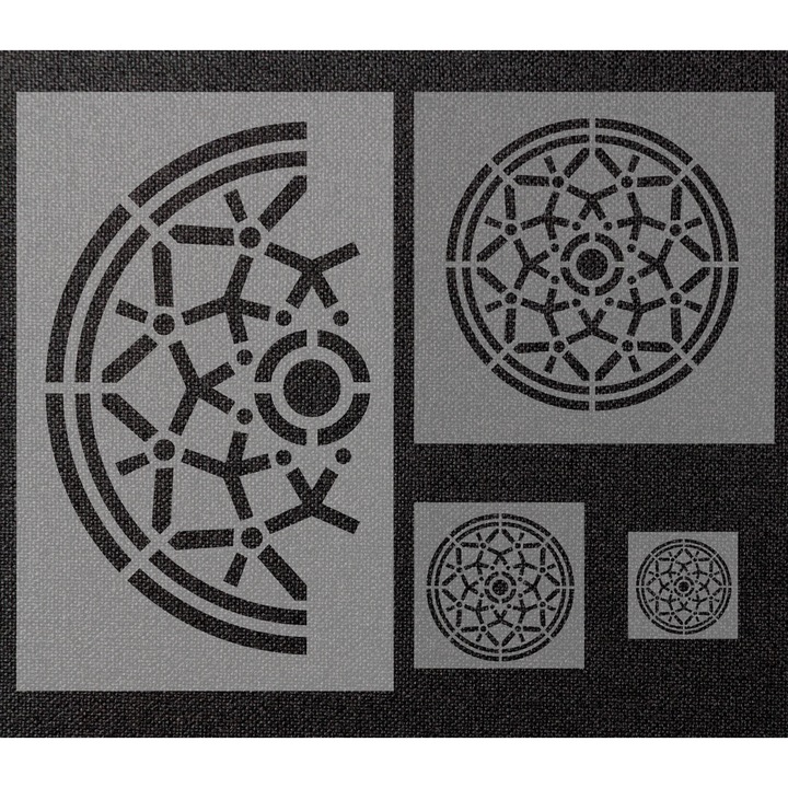 Set 4 Sabloane diametre 80cm, 44cm, 22cm si 14cm grosime 0.5mm Aura Mandala SP166