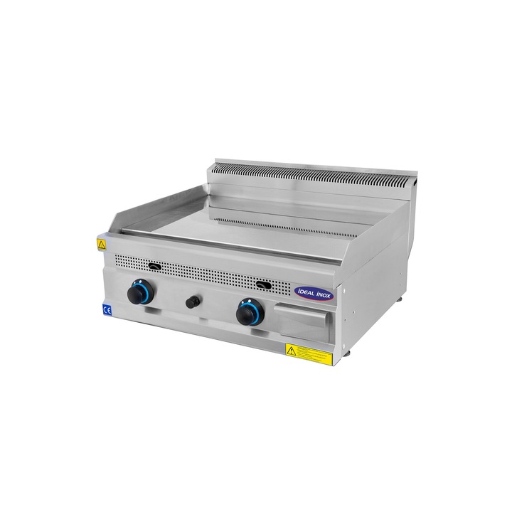 Gratar pe gaz cu suprafata neteda Ideal Inox placa gratar 80 cm Linia 700