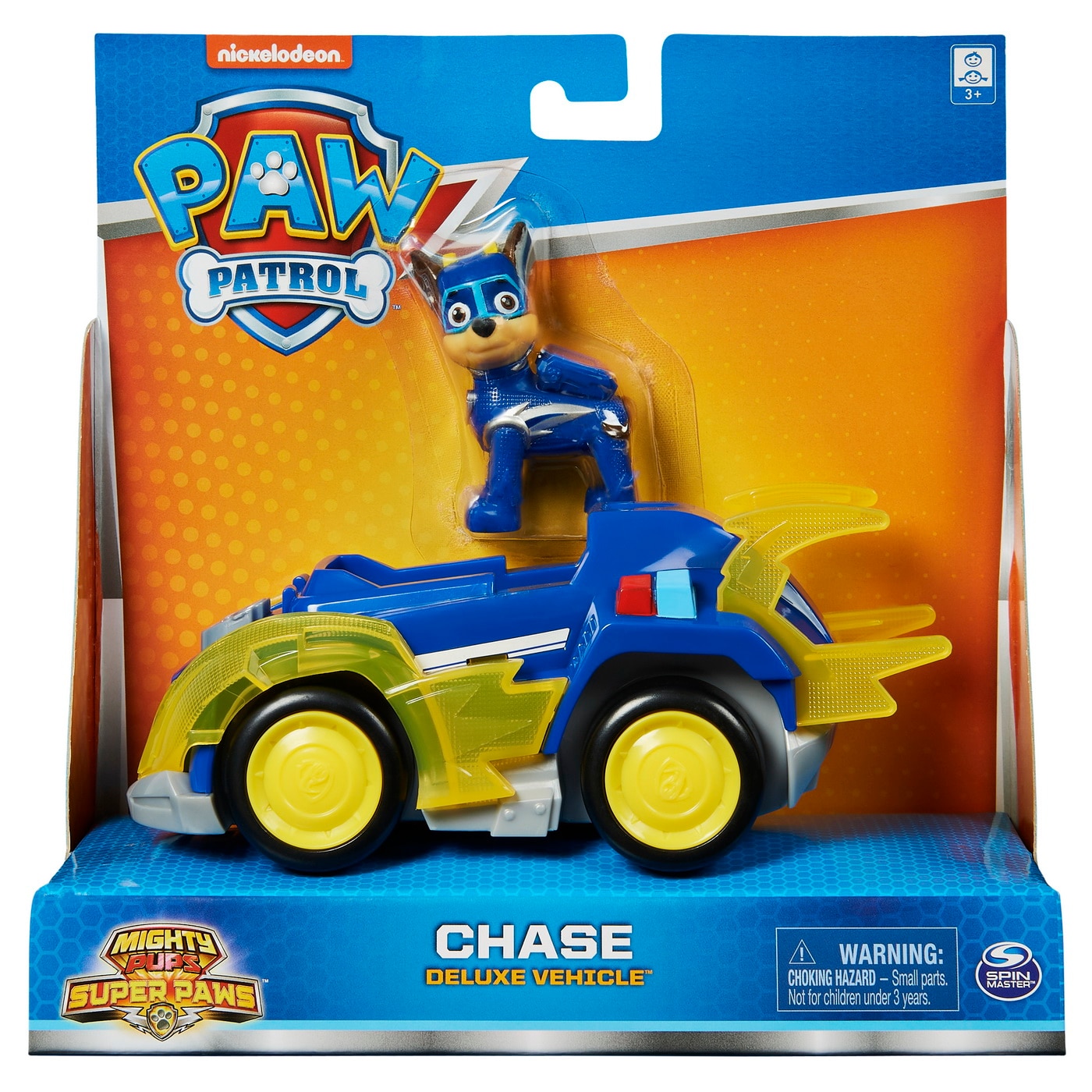 Set figurina cu vehicul Paw Patrol - Mighty Pups Deluxe, Chase